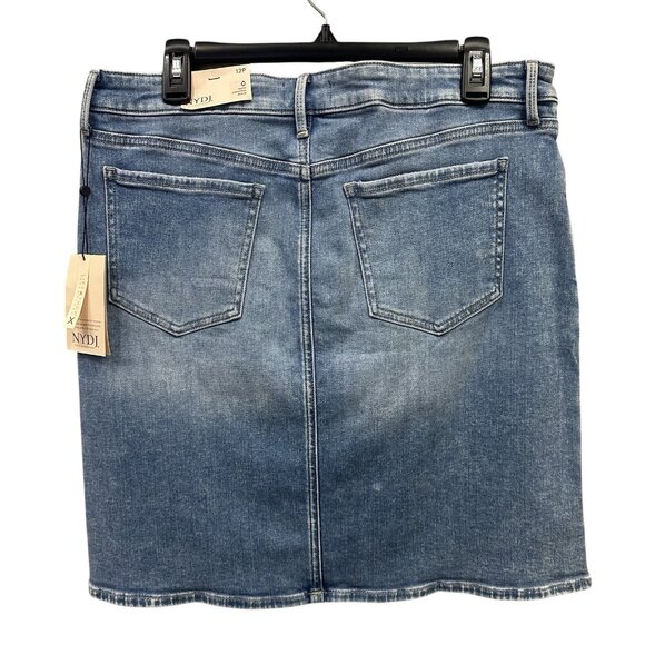 NYDJ Women's Size 12P Quinta 5 Pocket Stretch Denim Jean Skirt Just Above Knee - Picture 2 of 8
